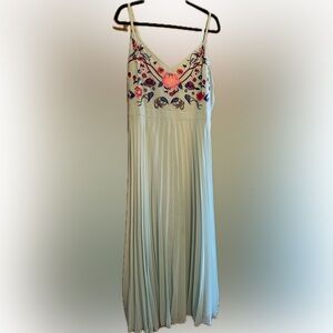 ASOS Embroidered Dress w/ accordion pleats